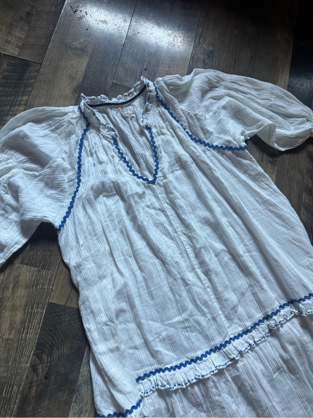 Free People Thank me Later Dress with Blue Trim - Picture 8 of 12